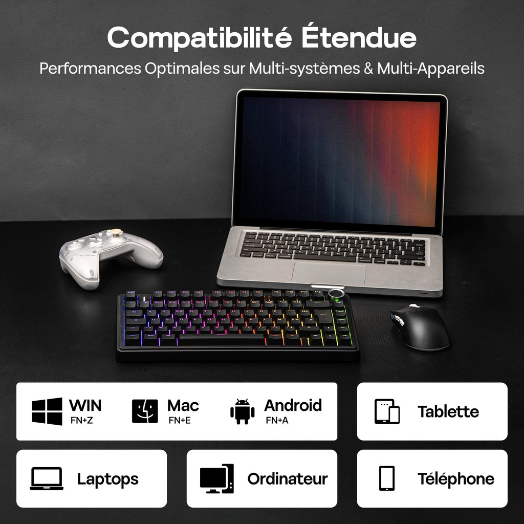 CLAVIER MÉCANIQUE AULA F75 | AZERTY