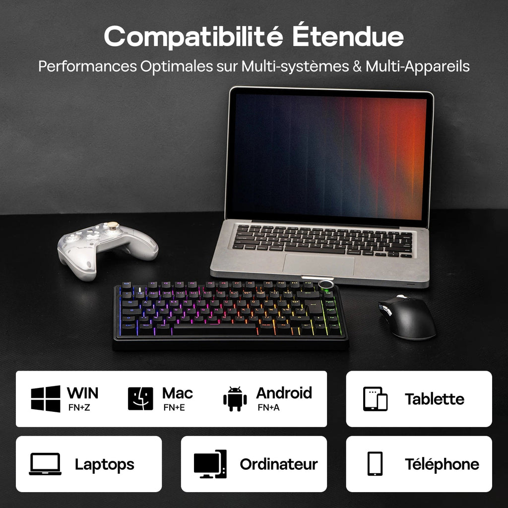 CLAVIER MÉCANIQUE AULA F75 | AZERTY - AREA 404