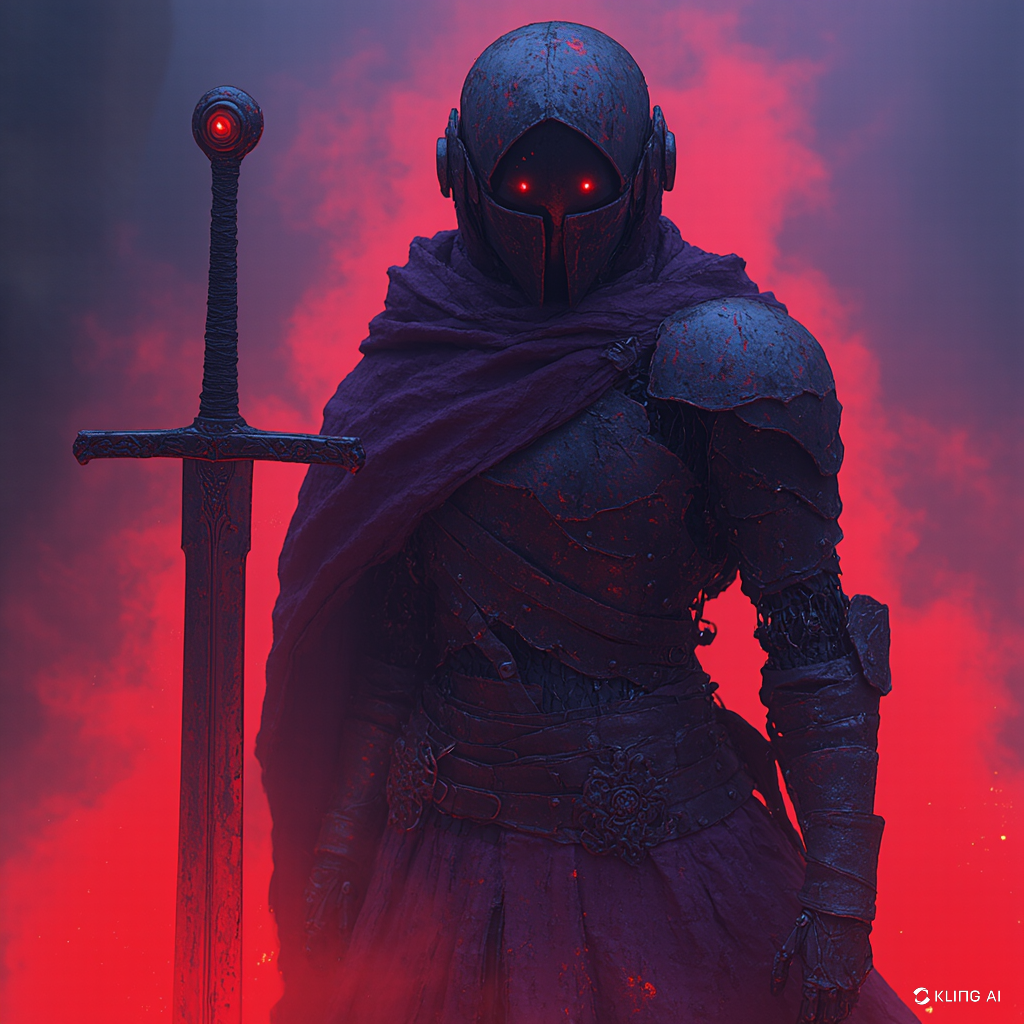 1x1 A robot  clad in medieval armor 