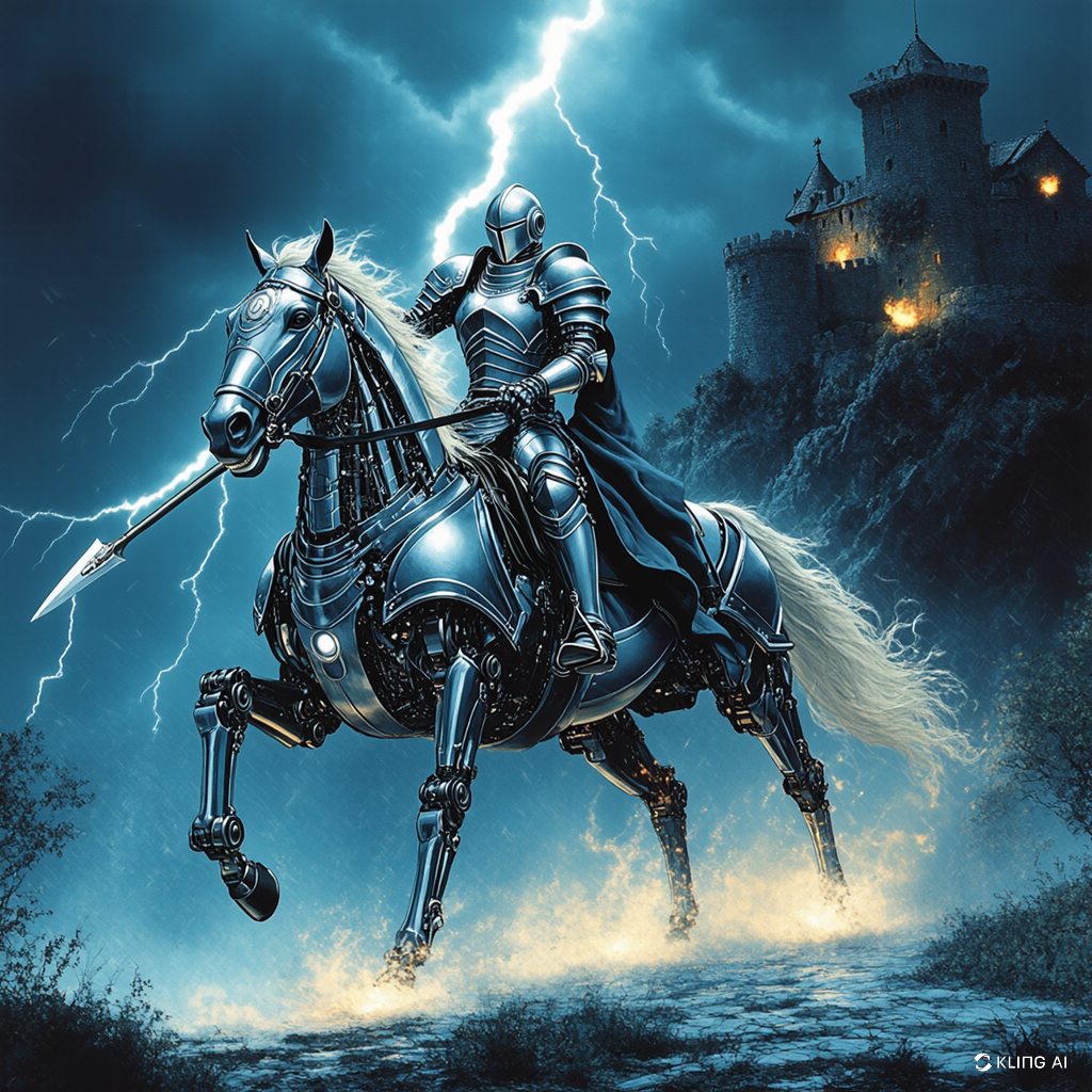 1x1 A robot knight in gleaming silve-3